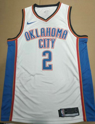 NBA 2 Gilgeous-alexander OKC Thunder 19-20 Maillot blanc imprimé